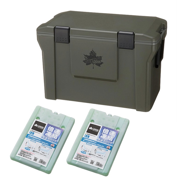 ロゴス(LOGOS) LOGOS アウトドアクーラーL+倍速凍結･氷点下パックL×2【3点セット】   キャンプクーラー20～49リットル