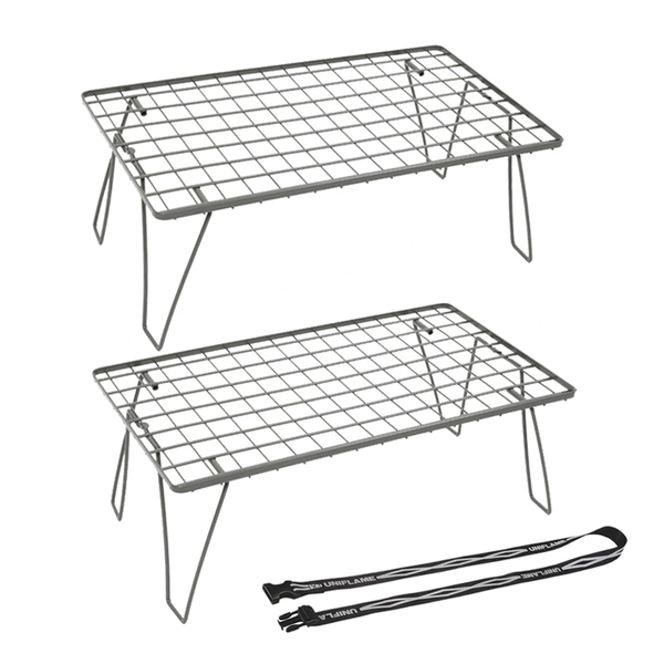 ユニフレーム(UNIFLAME) フィールドラック別注カラー×2+コンプレッションベルト1300(1本)【3点セット】   ツーバーナー&マルチスタンド