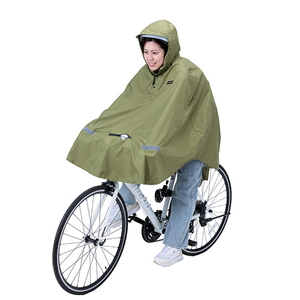 川住製作所(kawasumi) ヒザを雨から守るレインポンチョ カーキ ライト窓付 クロスバイク&一般車用 KW-910KH サイクル､自転車用レインウェア