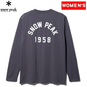 スノーピーク トップス(レディース) Foam Printed L/S T shirt Snow Peak 1 Charcoal