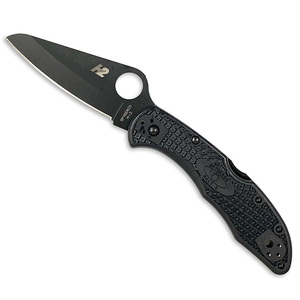 【送料無料】Spyderco(スパイダルコ) ソルト２ Ｈ２鋼材 チタンコーティング 直刃 サビにくいナイフ オールブラック C88PBBK2