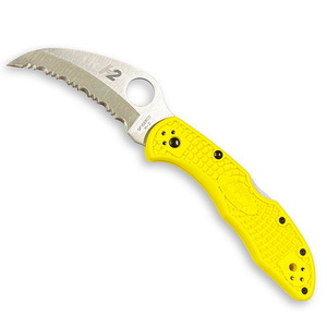 【送料無料】Spyderco(スパイダルコ) タスマンソルト2 波刃 H2鋼材 サビにくいナイフ イエロー C106SYL2