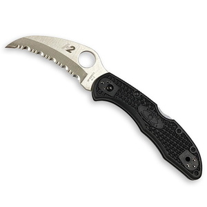 【送料無料】Spyderco(スパイダルコ) タスマンソルト２ 波刃 Ｈ２鋼材 サビにくいナイフ ブラック C106SBK2