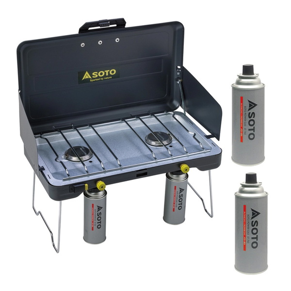 SOTO 2バーナー+パワーガス×2 ST-527+ST-760 ガス式