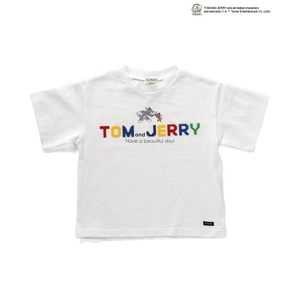 F.O.KIDS(エフ・オー・キッズ) 【24春夏】Kid’s トム&ジェリーコラボ ブロックロゴ  Tシャツ キッズ R207034