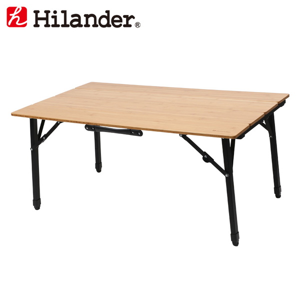 Hilander(ハイランダー) バンブー4つ折りテーブル 【1年保証】 HCA0248 キャンプテーブル