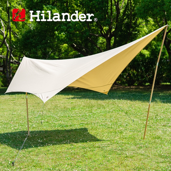 Hilander(ハイランダー) トラピゾイドタープ ポリコットン 【1年保証】 HCA0259 ウィング型(ポール:1～2本)