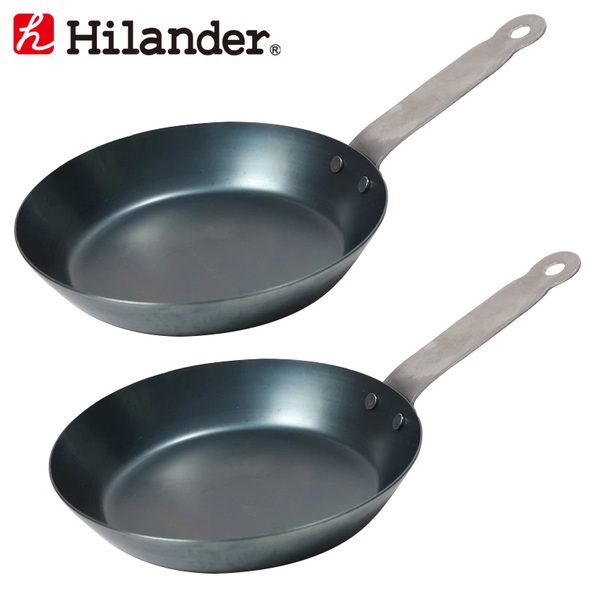 Hilander(ハイランダー) 焚き火フライパン(極厚1.4mm)【お得な2点セット】 HCA-002F フライパン
