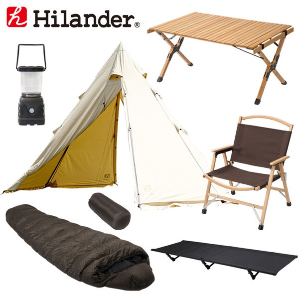 Hilander(ハイランダー) A型フレーム ネヴィス ソロキャンプ用フルセット   ワンポールテント