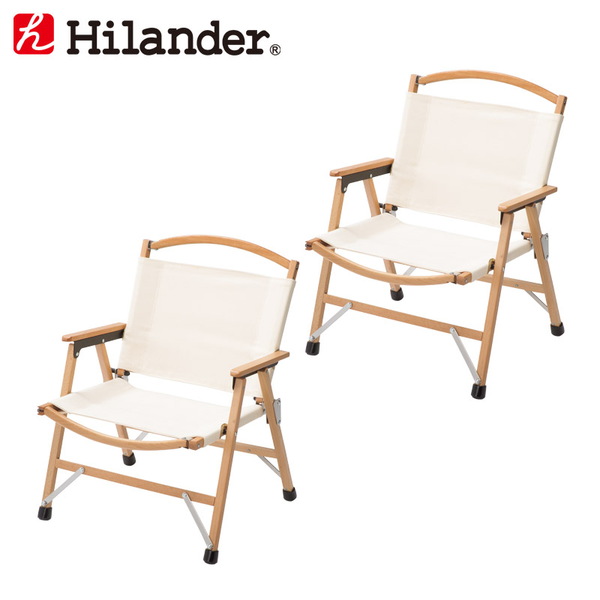 Hilander(ハイランダー) ウッドフレームチェア コットン(新仕様)【お得な2点セット】 HCA0262 座椅子&コンパクトチェア