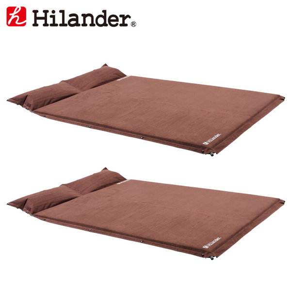 Hilander(ハイランダー) スエードインフレーターマット(枕付きタイプ) 5.0cm【お得な2点セット】 【1年保証】 UK-3 インフレータブルマット