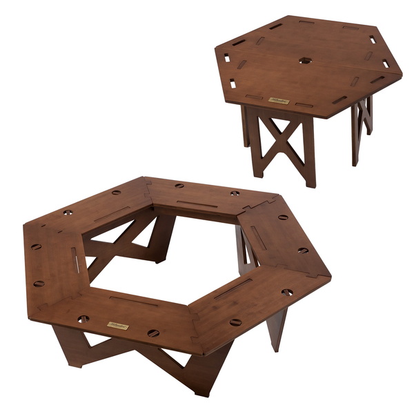 Hilander(ハイランダー) ヘキサゴンテーブル DANRANセット アウトドア 焚き火テーブル 【1年保証】 HCJ-051 バーベキューテーブル