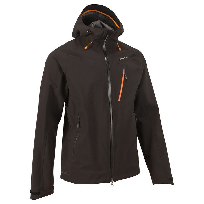 高品質新品 ケシュア Quechua ジャケット マウンテンパーカー ブラック メンズ オレンジ 止水ファスナー S 黒 220930 ウェア 