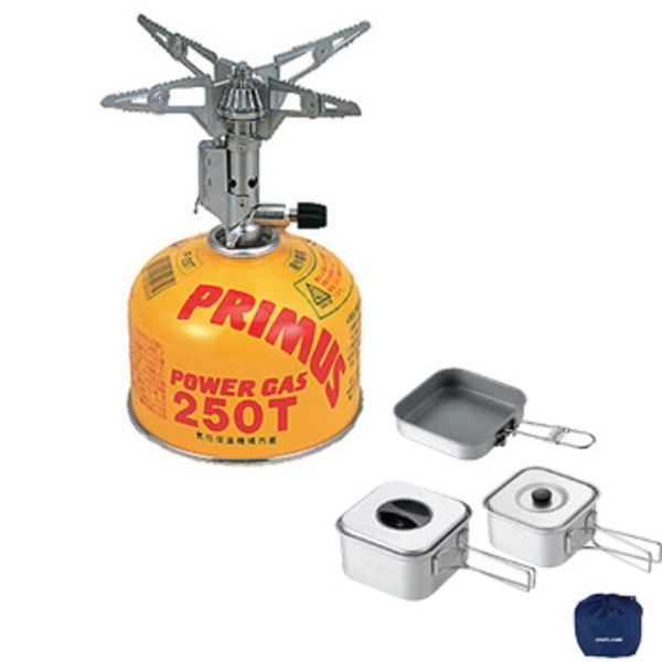 ナチュラム 【限定販売】153ウルトラバーナー+トレイルスクエアコッヘル3セット P-153+668474 ガス式