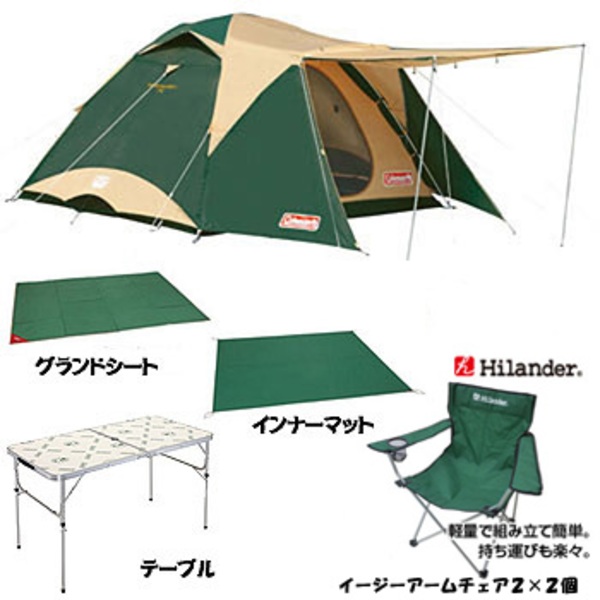 Coleman(コールマン) 【お買い得】タフワイドドームスタートパッケージ+フォールディングテーブル/120+チェア2脚 170TA0950R ファミリードームテント