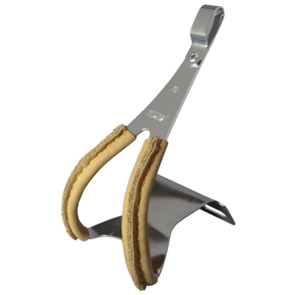 MKS(三ヶ島製作所) TOE CLIP STEEL w/leather 皮付トークリップ 鉄 サイズ:S   ペダル