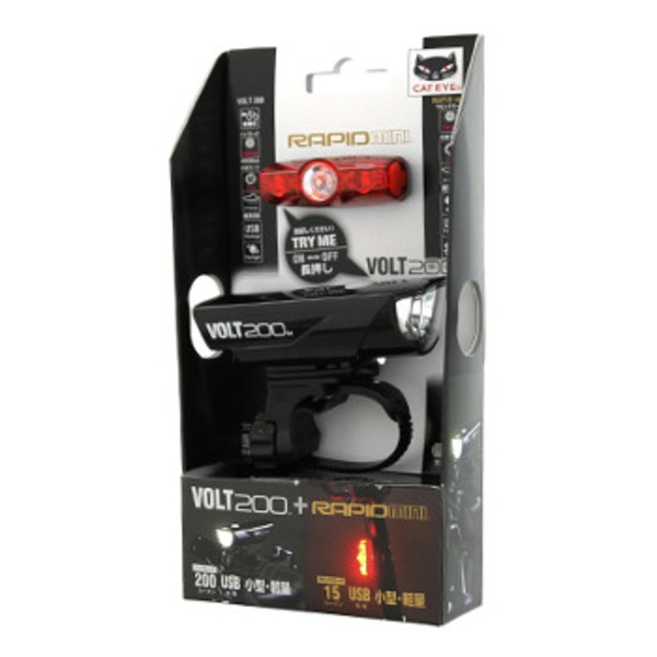 キャットアイ(CAT EYE) VOLT200+RAPID mini KIT ライト サイクル/自転車 VOLT200+RAPIDmini ライト