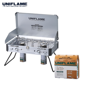 ユニフレーム(UNIFLAME) ツインバーナー US-1900+プレミアムガス(3本)UG-P250【2点セット】 610305+650042