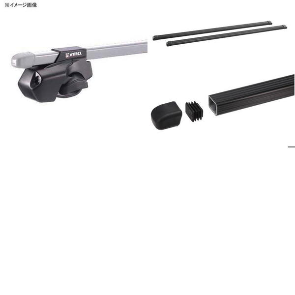 INNO(イノー) ダイハツ タント ファンクロス用 ルーフキャリア【2点セット】/スクエアベース INFR+INB127BK ルーフキャリア車種別セット