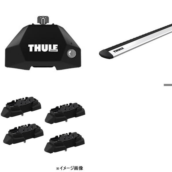 Thule(スーリー) スバル フォレスト(ルーフレールなし)SK#用 ルーフキャリア【3点セット】/ウィングバーEVO 7107+7113+THKIT7097 ルーフ用フット･ステー