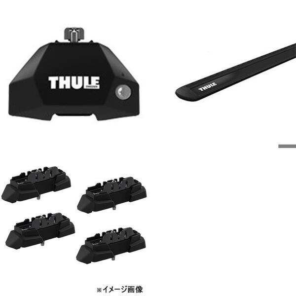 Thule(スーリー) スバル フォレスト(ルーフレールなし)SK#用 ルーフキャリア【3点セット】/ウィングバーEVO 7107+7113B+THKIT7097 ルーフ用フット･ステー