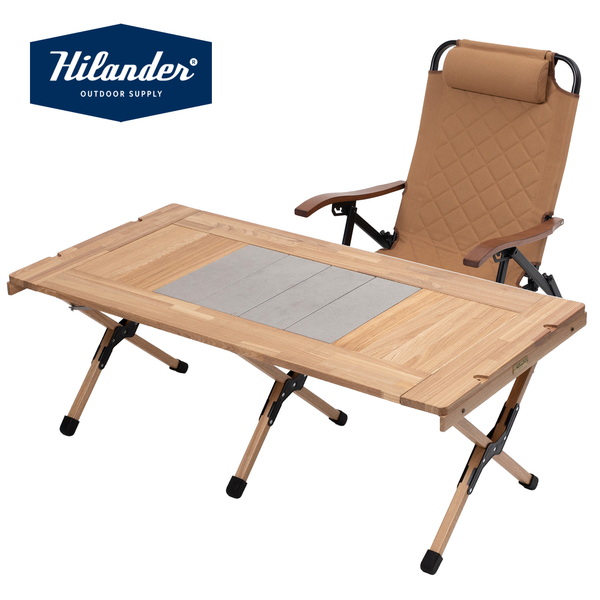 Hilander(ハイランダー) 【お得なセット】シェフテーブルlight 120+クライマックスローチェアALセット HCJ-021+HCT-065 キャンプテーブル