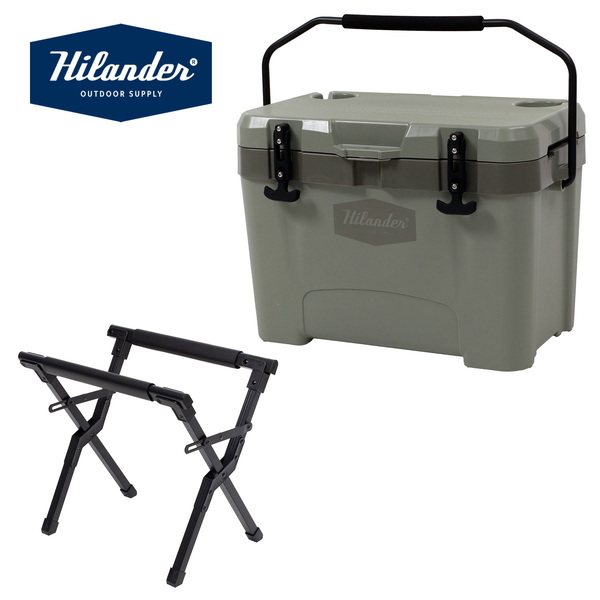Hilander(ハイランダー) 【お得なセット】アルミクーラースタンド+ハイランドクーラーボックス 25L HCS-015+HCT-070 キャンプクーラー20～49リットル