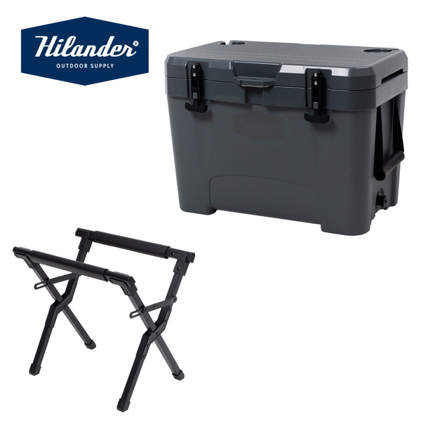 Hilander(ハイランダー) 【お得なセット】アルミクーラースタンド+ハイランドクーラーボックス 35L HCS-015+HCT-066 キャンプクーラー20～49リットル