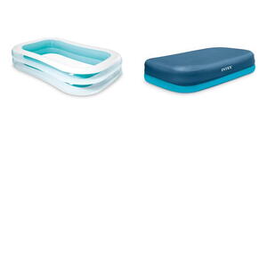 INTEX(インテックス) 【2点セット】ファミリーセンタープール 262×175×56cm + レクタングラープールカバー #56483+#58412