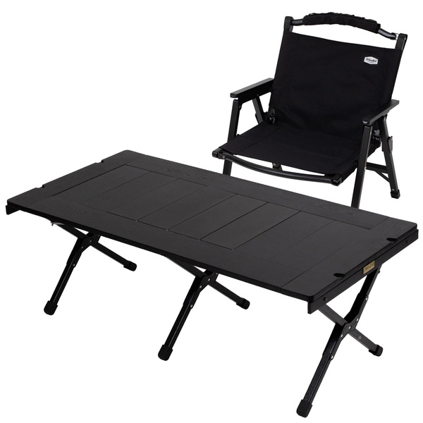 Hilander(ハイランダー) 【お得なセット】CHEF TABLE(シェフテーブル)LIGHT 120+ウッドフレームチェアEX HCJ-020+HCJ-032 キャンプテーブル