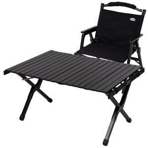 Hilander(ハイランダー) 【お得なセット】ウッドロールテーブルX Black Edition 90+ウッドフレームチェアEX HCJ-050+HCJ-032