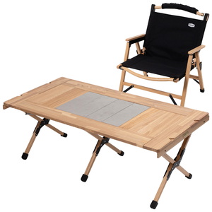 Hilander(ハイランダー) 【お得なセット】CHEF TABLE(シェフテーブル)LIGHT 120+ウッドフレームチェアEX HCJ-021+HCJ-037