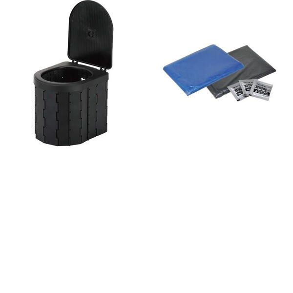 キャプテンスタッグ(CAPTAIN STAG) 【2点セット】ポータブル簡易トイレ D型 + 凝固･脱臭剤(20回分) UW-5035+UW-5040 ポータブルトイレ