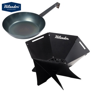 Hilander(ハイランダー) 【お得なセット】六花焚き火フライパン24cm深型+焚き火台 六花(りっか)Black Edition HCF-013F+HCS-005
