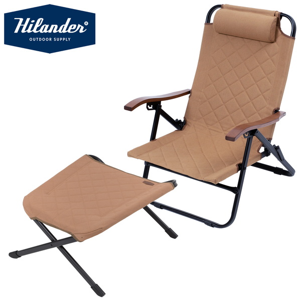 Hilander(ハイランダー) 【お得なセット】クライマックスローチェア2 AL(アルミ)+クライマックスオットマン HCT-065+HCP-006 リクライニングチェア