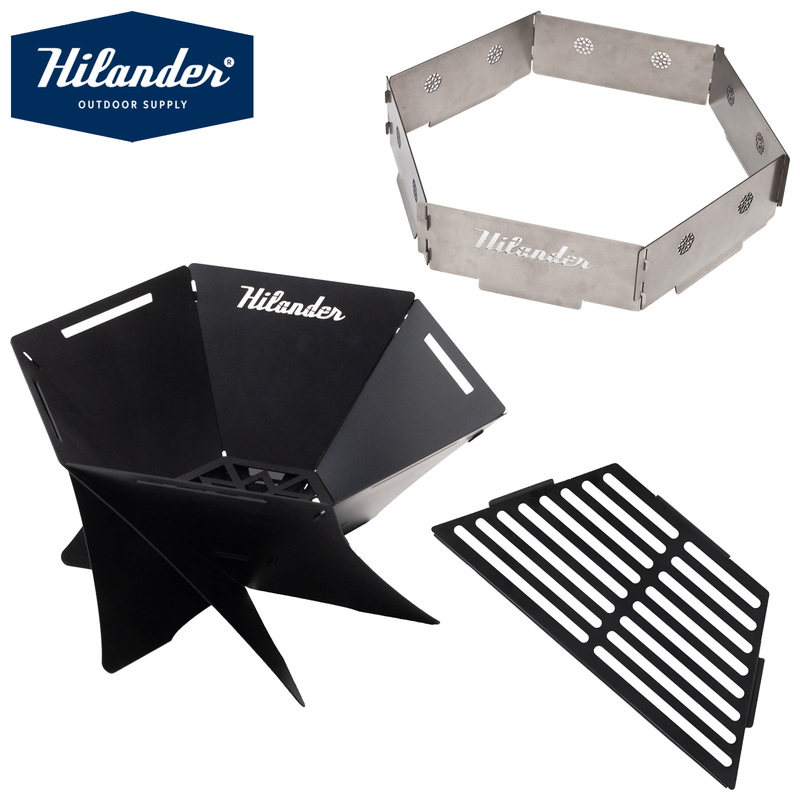 Hilander(ハイランダー) 【お得なセット】焚き火台六花Black Edition+