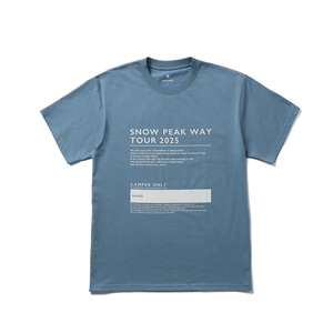 スノーピーク(snow peak) SPW Tour 2025 T-Shirt M BLUE(25春夏) TS-25SU10203072 スノーピーク(snow peak) SPW Tour 2025 T-Shirt M BLUE(25春夏) TS-25SU10203072
