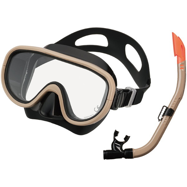 REEF TOURER(リーフツアラー) シリコーン製 マスク&弁付きWガードシュノーケル 大人用2点セット RC0117 ビーチ･プール用品
