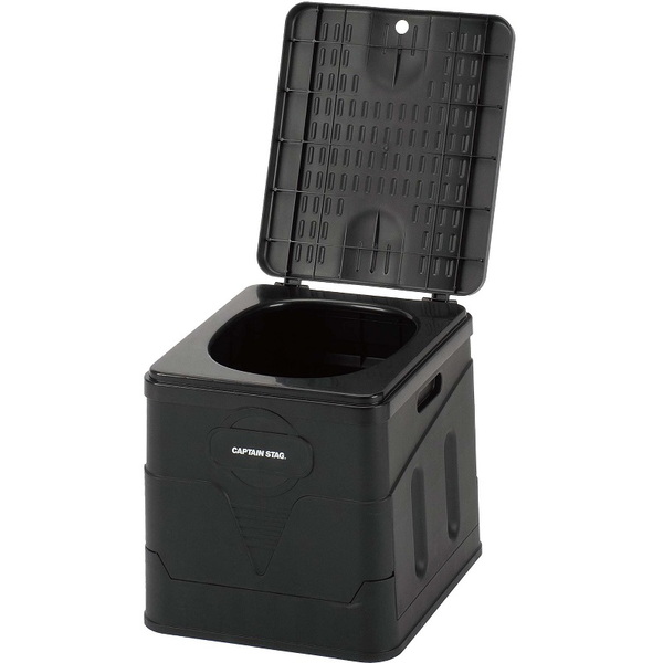 キャプテンスタッグ(CAPTAIN STAG) ポータブル簡易トイレ スクウェア ブラック UW-5036 ポータブルトイレ
