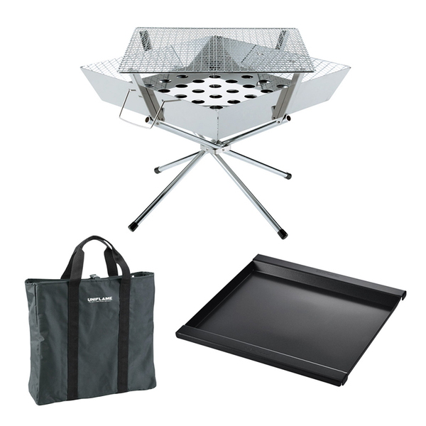 ユニフレーム(UNIFLAME) ファイアグリル･フッ素鉄板･収納ケースセット 769744 焚火台