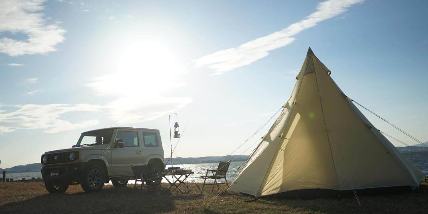 SUZUKI(スズキ) Jimny(ジムニー) × Hilander(ハイランダー) One Pole Tent(ワンポールテント)