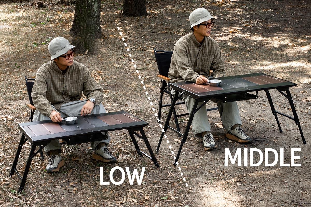 高さ2段階調節で、食卓はもっと自由に楽しく