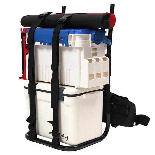 軽量アルミ背負子フルアウト 釣りシーン