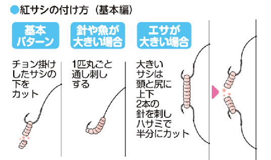 エサの付け方